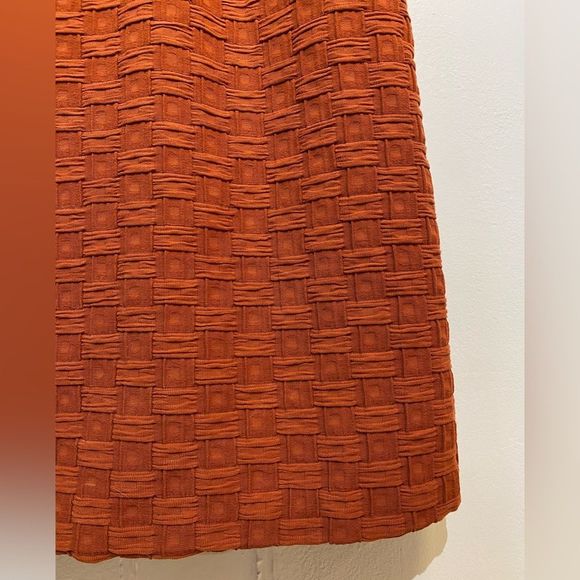 Anthropologie Tabitha Basket Weave‎ Dress Size 8 Brown Orange Sheath Sleeveless - Picture 7 of 9